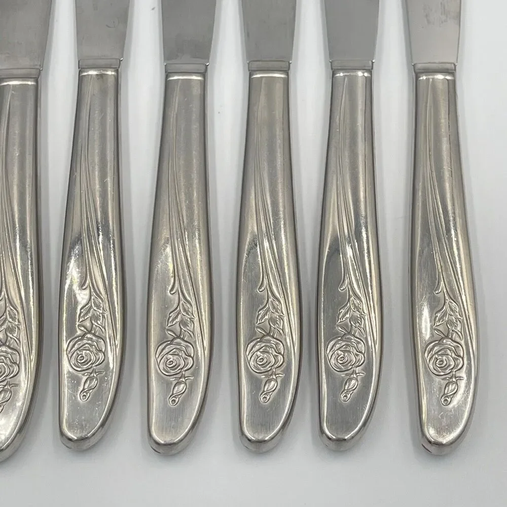 8 Qty Lot Oneida ROSEANNE Stainless Silverware Replacement Flatware Floral Rose